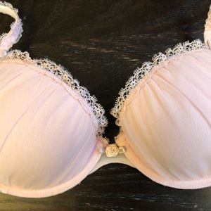 La Senza pink bra size 34A lace flower push up